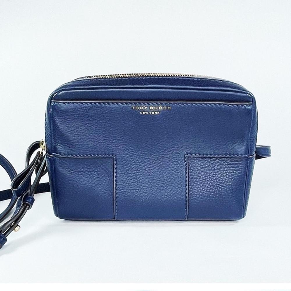 Tory Burch Block-T Double Zip Leather Crossbody